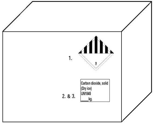 diagram of dry ice shipping box